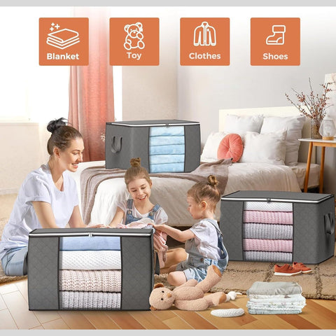 90L Large Clothes Storage Bags – 6 Pack