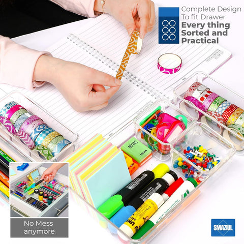 Clear Drawer Organiser Set - different sizes