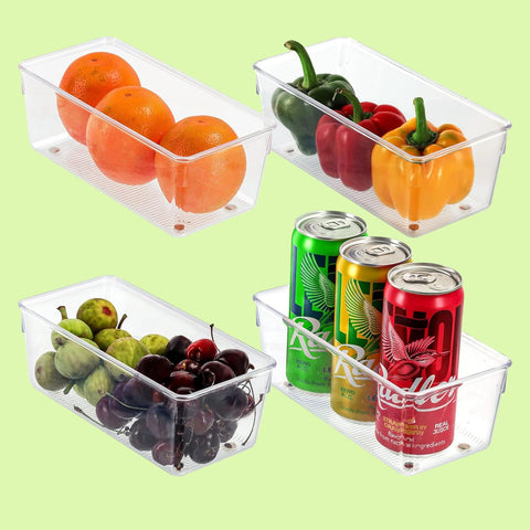 Clear Fridge Storage Trays Kitchen Organiser