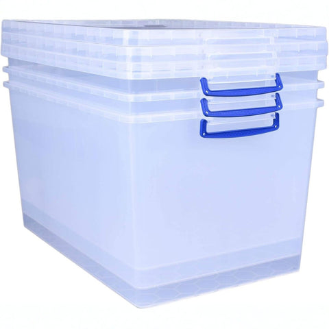 Clear Nestable Storage Boxes with Lids (3 Pack)