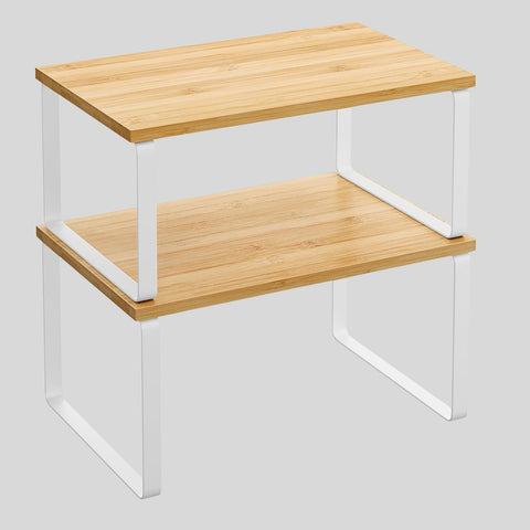 Expandable Metal & Wood Spice Rack Shelf Set