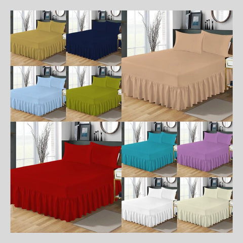 Extra Deep Fitted Valance Bed Sheet All Sizes