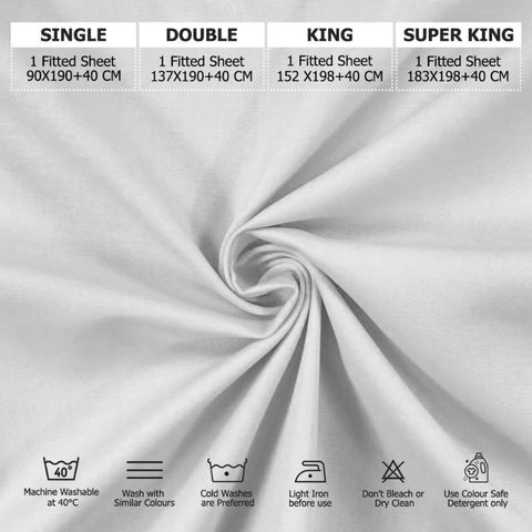 Extra Deep Fitted Sheet 40cm – Egyptian Cotton