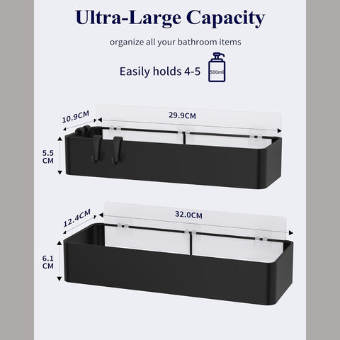 Kitsure 2 Pack Rustproof Drill-Free Shower Caddy