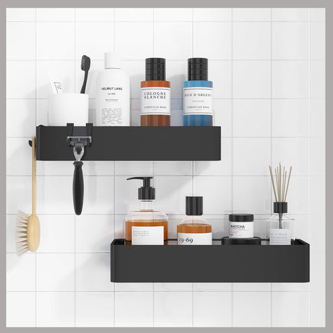 Kitsure 2 Pack Rustproof Drill-Free Shower Caddy