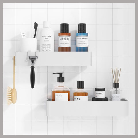Kitsure 2 Pack Rustproof Drill-Free Shower Caddy