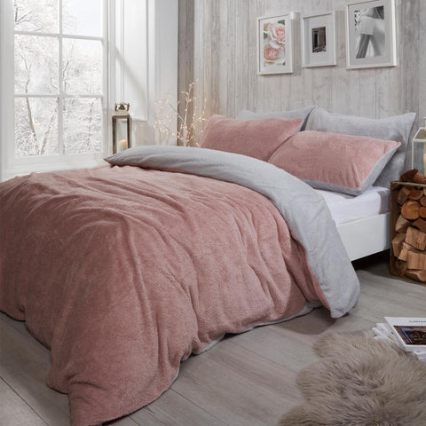 Reversible Teddy Fleece Duvet Cover Set Soft