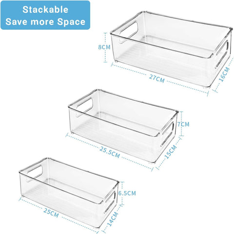 Stackable Fridge Organiser Storage Boxes Set