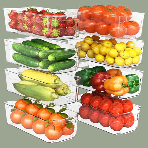 Stackable Fridge Organisers with Handles – Clear