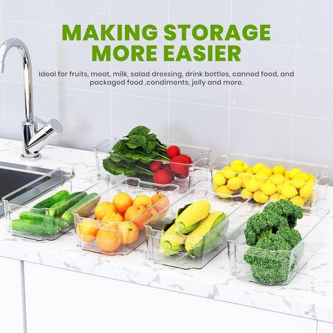 Stackable Fridge Organisers with Handles – Clear