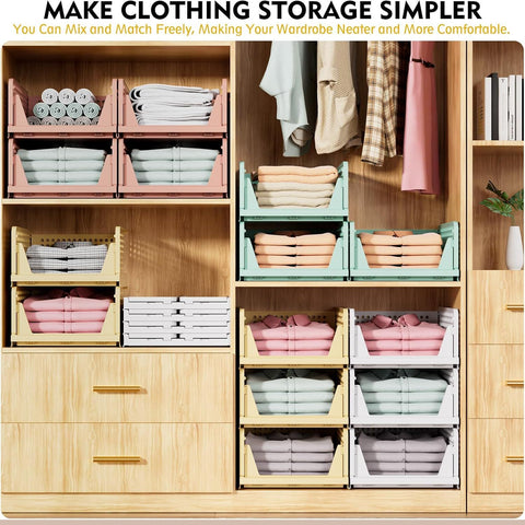 Stackable Wardrobe Storage Organiser – 5 Pack