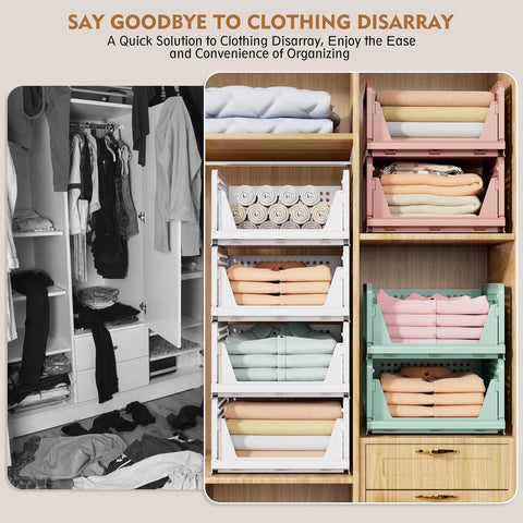 Stackable Wardrobe Storage Organiser – 5 Pack