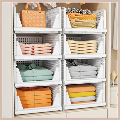 Stackable Wardrobe Storage Organiser – 5 Pack
