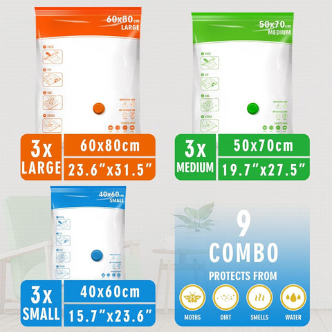 Storage Master Vacuum Storage Bags 9 Pack